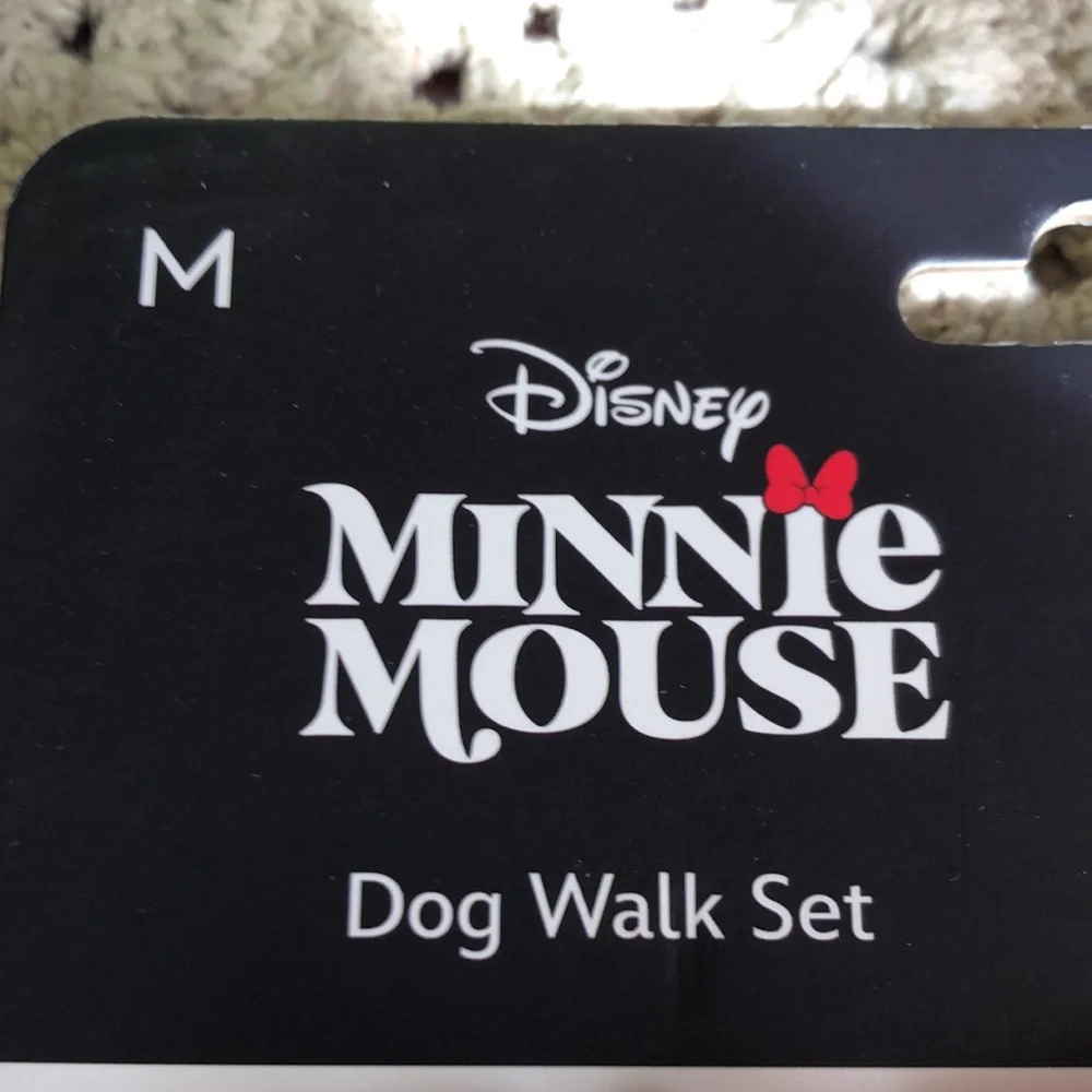 Disney Minnie Mouse Pink and Red Dog Leash & Collar Set